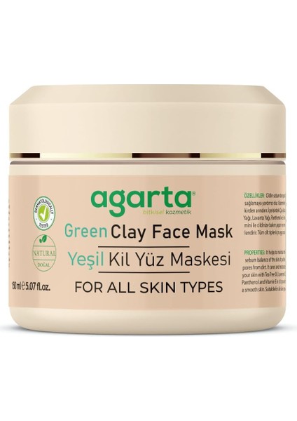 Agarta Doğal Yeşil Kil Maskesi 150 ml