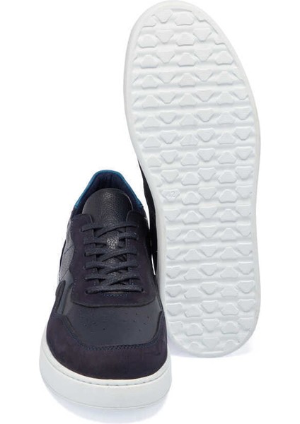 Lacivert Hakiki Deri Erkek Sneaker - E24I1AY56841-A31