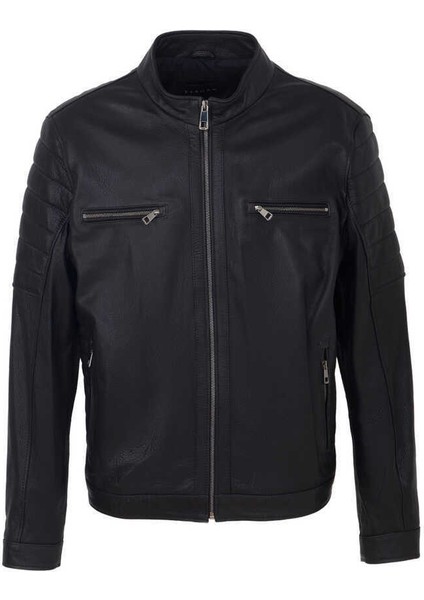 Siyah Hakiki Deri Erkek Hakiki Deri Mont - E23BDM310545-Q4O indirimleri