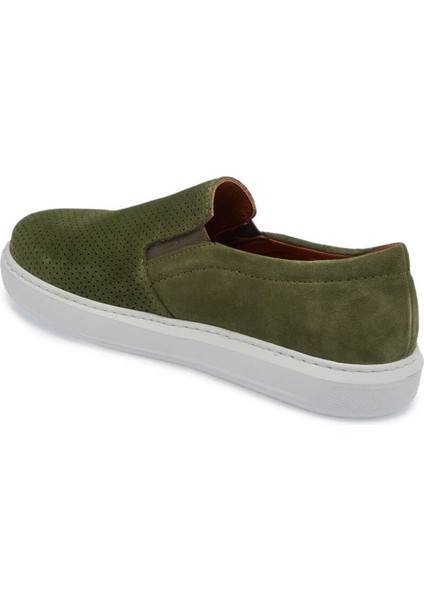 Yeşil Hakiki Süet Deri Kadın Loafer - K24I1AY67368-O48