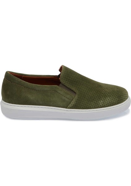 Yeşil Hakiki Süet Deri Kadın Loafer - K24I1AY67368-O48