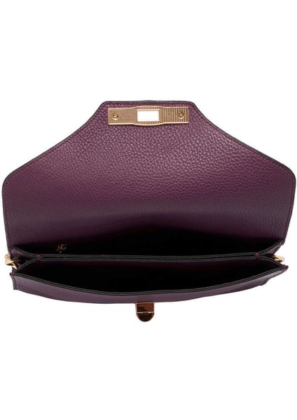 Mor Hakiki Deri Kadın Çapraz Askılı Çanta - S24Y1BC79475-C48