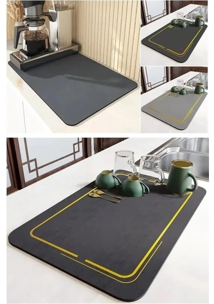 Su Geçirmez Kaymaz Çok Amaçlı Mat | Nappa Deri, Yüksek Su Emici, Hızlı Kuruyan, 40X50 cm |, Mutfak, Giriş ve Evcil Hayvan Kullanımı Için