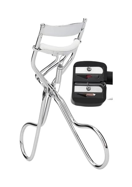 Mta High-Tech Kirpik Kıvırıcı ve Çift Göz Kalemi Kalemtıraş Seti – 2 Adet Yedek Ped, Makyaj Aksesuarları, Ergonomik Tasarım, Dayanıklı ve Hassas Kıvırma