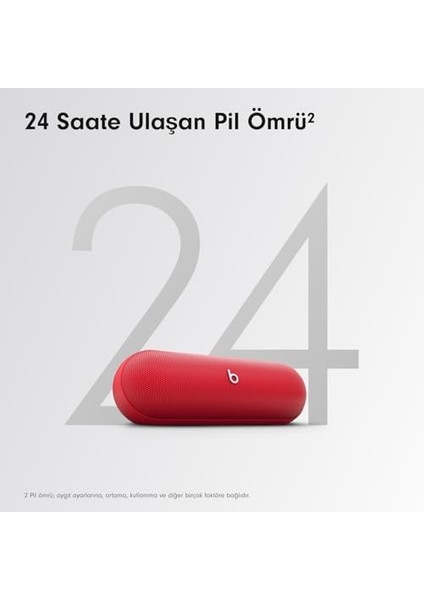 Pill - Kablosuz Hoparlör ve Taşınabilir Şarj Aleti (Usb-C Kablo Ile) - 24 Saate Ulaşan Pil Ömrü, IP67 Derecesinde Suya Dayanıklı, ve Uyumlu, Dahili Mik - Derin Kırmızı fiyatları