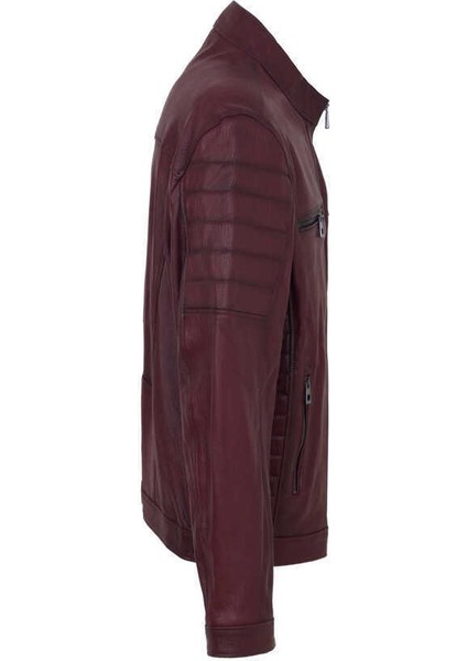 Bordo Hakiki Deri Erkek Hakiki Deri Mont - E23BDM310545-R4X