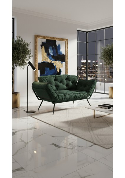 Prestige Comfort Collection – Yatak Olabilen Mekanizmalı Ikili Kanepe | Kolları Açılan Yataklı Koltuk