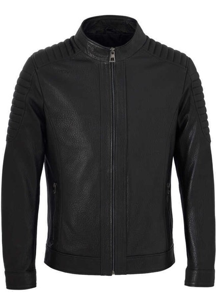 Siyah Hakiki Deri Erkek Hakiki Deri Mont - E23KDM310538-Q4O indirimleri