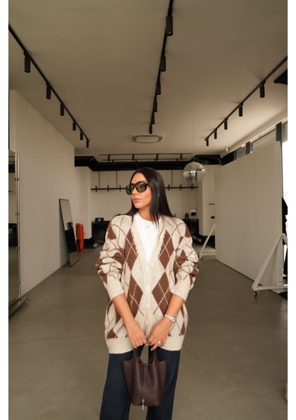 Baklava Desenli Oversize Hırka fiyatları