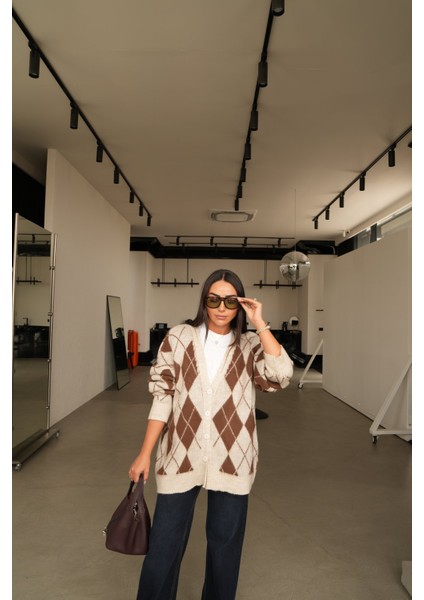 Baklava Desenli Oversize Hırka indirimleri