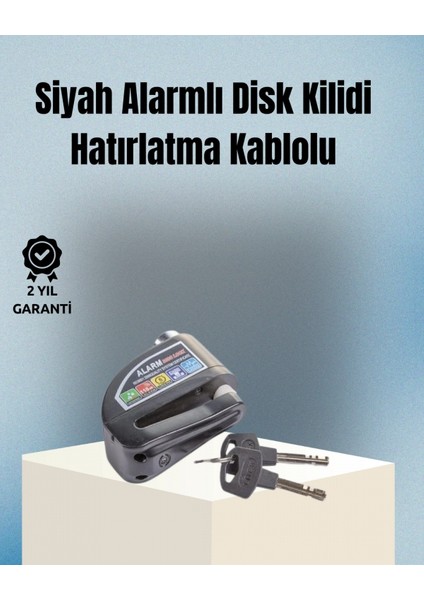 Motosiklet ve Bisiklet Için 6mm Pinli Alarmlı Disk Kilidi