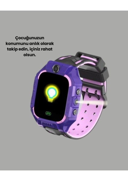 S10 Mor Akıllı Çocuk Saati Geçmiş Konum ve Acil Durum Uyarılı modelleri