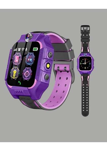 S10 Mor Akıllı Çocuk Saati Geçmiş Konum ve Acil Durum Uyarılı indirimleri