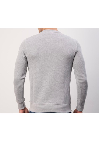 Bisiklet Yaka Dar Kesim Gri Erkektriko modelleri