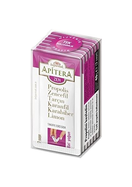 Apitera Zen 7 gr x 7 Adet ( Propolis, Bal, Zencefil, Limon)