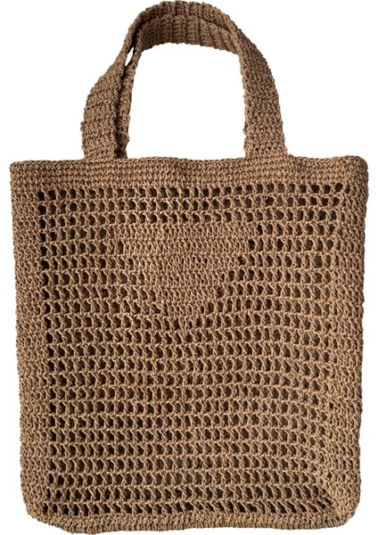 Doğal Hasır Plaj Çantası – Bohem Tarz, Yazlık El Yapımı Model