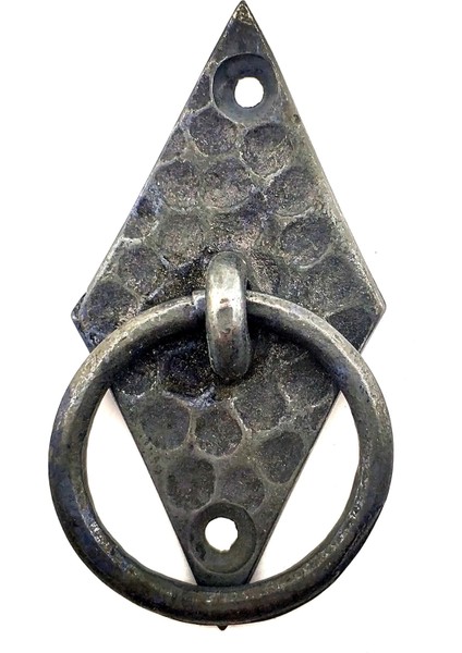 Antika Tarz Dekoratif Pirinç Dik Baklava Halka , Mobilya Kulbu - 82x41 mm, Oksit