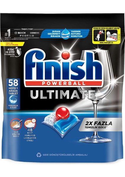 Finish Ultimate 58 Kapsül Bulaşık Makinesi Deterjanı Tableti (1 x 58 Kapsül) modelleri