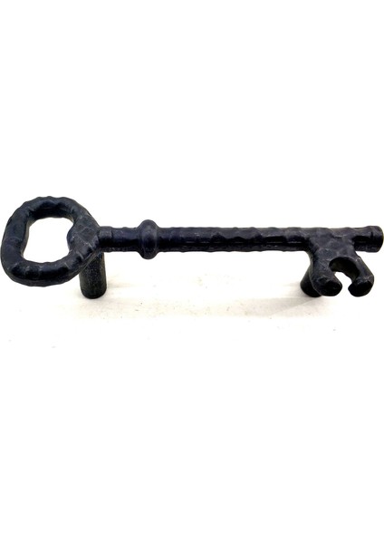 Antika Tarz Dekoratif Pirinç Anahtar Şeklinde Kapı Çekme Kolu, Mobilya, Sandık, Kutu Kulbu - 96mm, Oksit