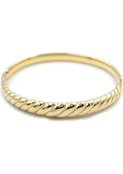 Çelik Kelepçe Bilezik - Altın