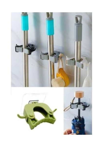 Paspas,süpürge,fırça ve Mop Askısı-Sap Tutucu-Mutfak ve Askısı (Ikili) (NKS130-2) modelleri