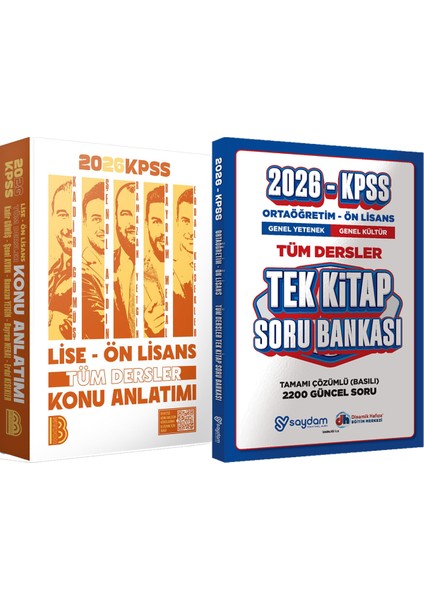 2026 Kpss Lise Ön Lisans Tüm Dersler Konu Anlatımı - Ortaöğretim Ön Lisans Tek Kitap Soru