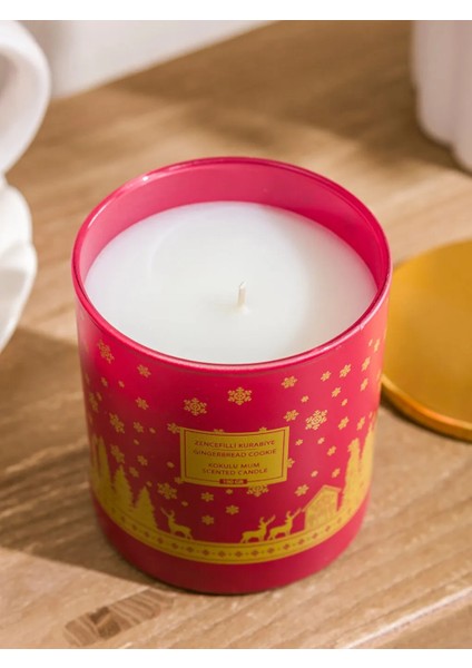 Home Kırmızı Yılbaşı Temalı Zencefil Kurabiye Kokulu Bardak Mum 190 G fiyatları