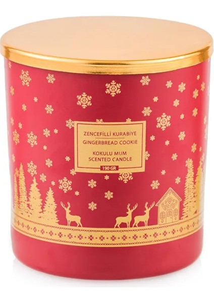 Home Kırmızı Yılbaşı Temalı Zencefil Kurabiye Kokulu Bardak Mum 190 G fırsatları