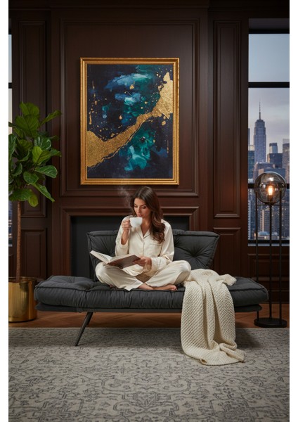 Prestige Living Collection – Yataklı Ikili Kanepe | Mekanizmalı Çekyat | Katlanır & Açılır Kollar | Füme modelleri