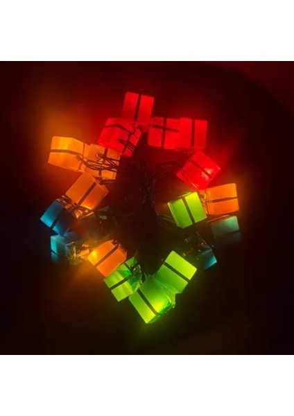 4m 20 LED Pilli Hediye Kutusu Figürlü Lamba