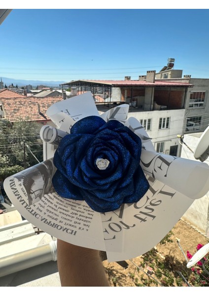 Tekli Lacivert Solmayan Gül Buketi modelleri