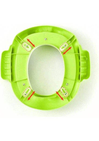 Kurbağa Model Çocuk-bebek Yanlardan Tutmalı Yumuşak Süngerli Klozet Kapağı Adaptörü Yeşil fırsatları