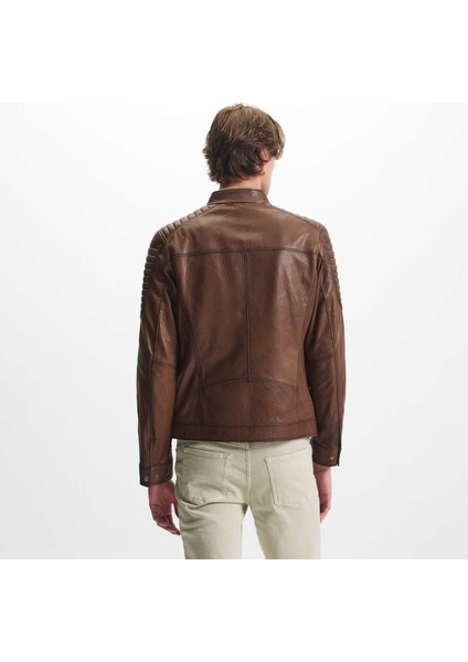 Kahve Hakiki Deri Erkek Hakiki Deri Mont - E23KDM310538-R4W