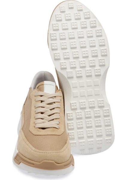 Bej Hakiki Süet Deri Kadın Sneaker - K24I1AY67370-B79