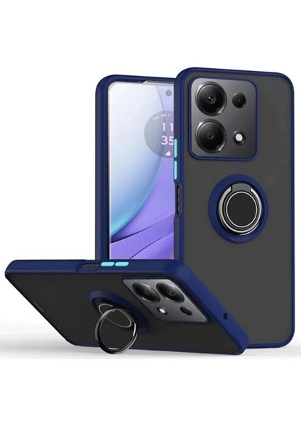 Xiaomi Redmi Note 13 Pro 4g Montreal Yüzüklü Silikon Kapak - Lacivert
