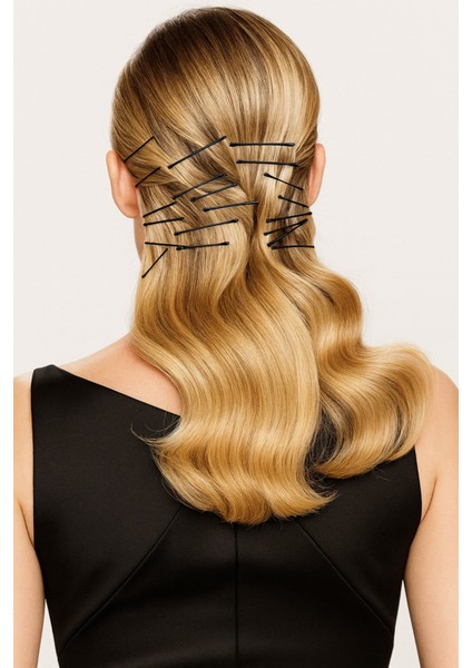 Siyah %100 Metal Esnemez Dayanıklı Kadın Saç Tel Tokası 50 Adet fiyatları