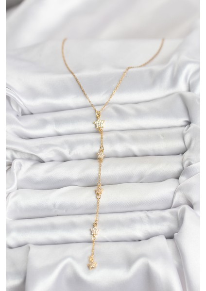 316L Çelik Zincir Gold Renkli Yıldız Model Kadın Y Kolye - Lisinya fiyatları