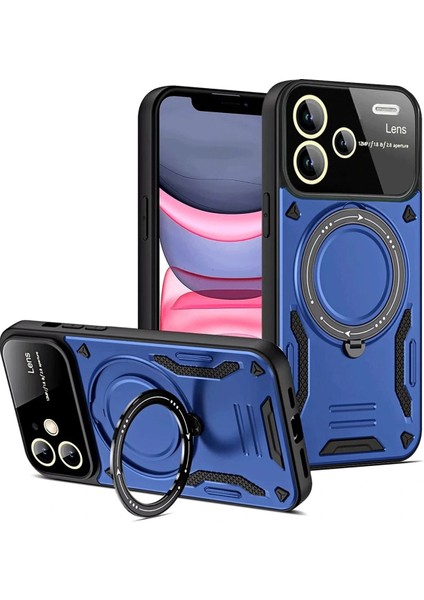 Xiaomi Redmi Note 13 Pro Plus Joy Lens Standlı Kapak - Lacivert
