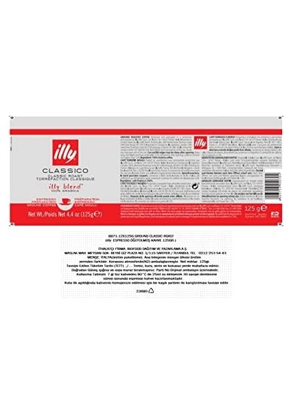 Illy Classic Roast Ground Coffee, 125G fiyatları