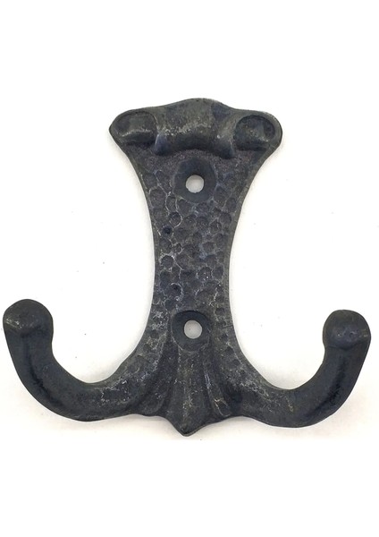 Antika Tarz Dekoratif Pirinç Anıt Çiftli Vestiyer Askı - 85X72 Mm, Oksit