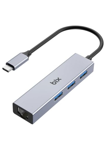 Bix BXC06HB Type-C'den 3 Bağlantı Noktalı Gigabit Ethernet USB 3.2 Hub fiyatları
