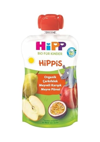 Hipp Organik Çarkıfelek Meyveli Karışık Meyve Püresi 100 gr