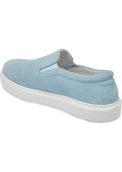 Mavi Hakiki Süet Deri Kadın Loafer - K24I1AY67368-S2U