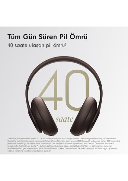 Studio Pro - Gürültü Önleme Özellikli Kablosuz Kulaklık - Kişiselleştirilmiş Uzamsal Ses, Usb-C Kayıpsız Ses, ve Uyumluluğu, 40 Saate Varan Pil Ömrü - Koyu Kahve modelleri
