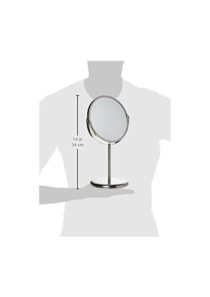 Ikea Trensum Ayaklı Kozmetik Aynası, Çift Taraflı, Büyütmeli, Paslanmaz Çelik Çerçeve