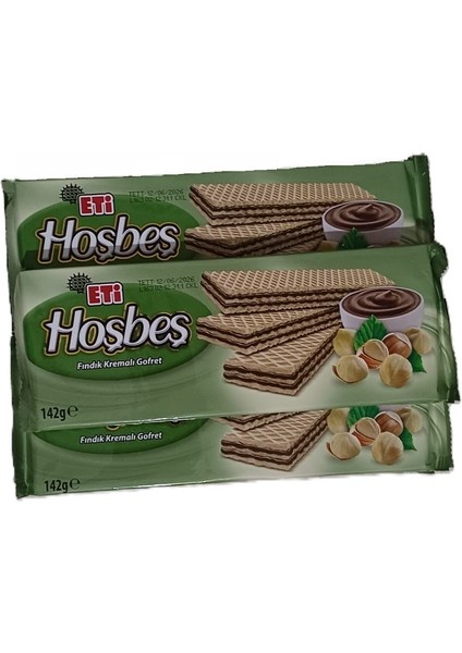 Hoşbeş Fındık Kremalı Gofret 142 G x 7 Adet