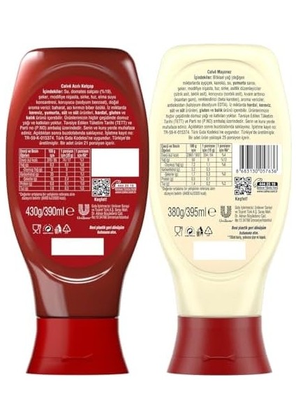 Calve Acılı Ketçap Mayonez Orta Set 810 gr