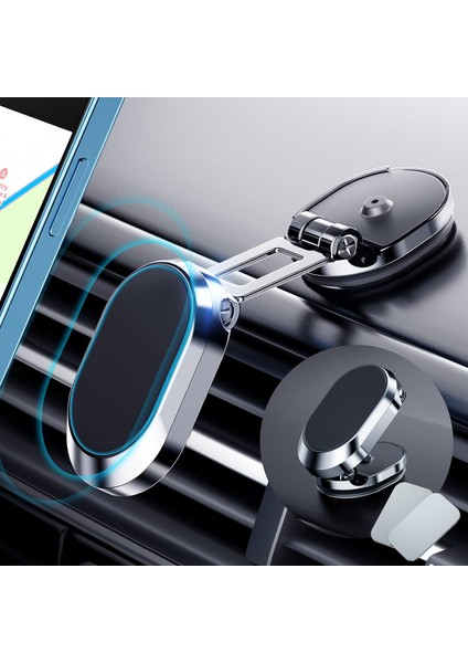 Manyetik Araç Telefonu Tutucu, 360° Dönebilen, Evrensel, Araba ve Akıllı Telefonlar Için
