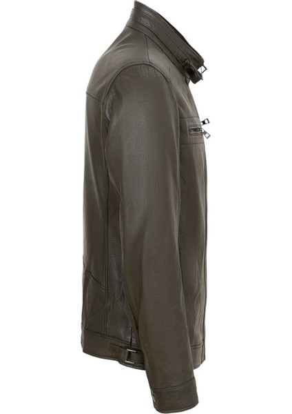 Haki Hakiki Deri Erkek Hakiki Deri Mont - E23KDM310542-R2X