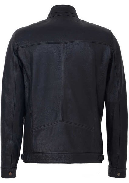 Lacivert Hakiki Deri Erkek Hakiki Deri Mont - E23KDM310542-Q4P